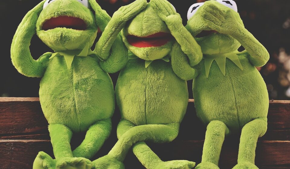 see no evil, hear no evil, speak no evil, frog, kermit, stuffed toy, plush toy, frog, frog, frog, frog, frog