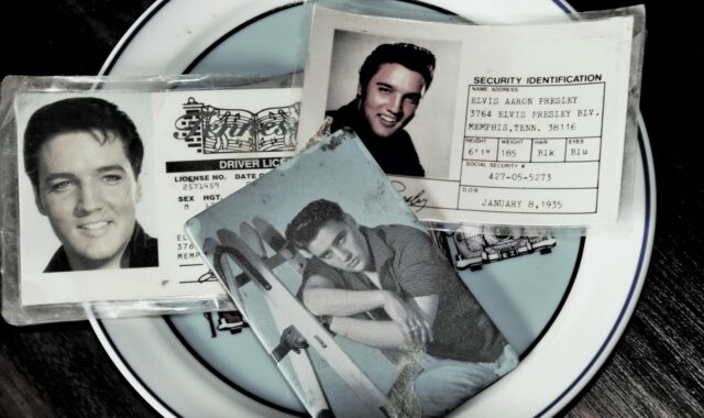 idol, elvis presley, id, collection, old, genuine, retro, used, history, in passing, extinct, past, transient, check, weathering, musical, photographs, document, id card, art, people, vintage, still life