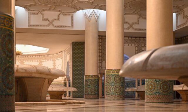 casablanca, morocco, hassan ii mosque, religion, inner space, columns, travel, mosaic, architecture, mosque, mosque, mosque, mosque, mosque, mosque