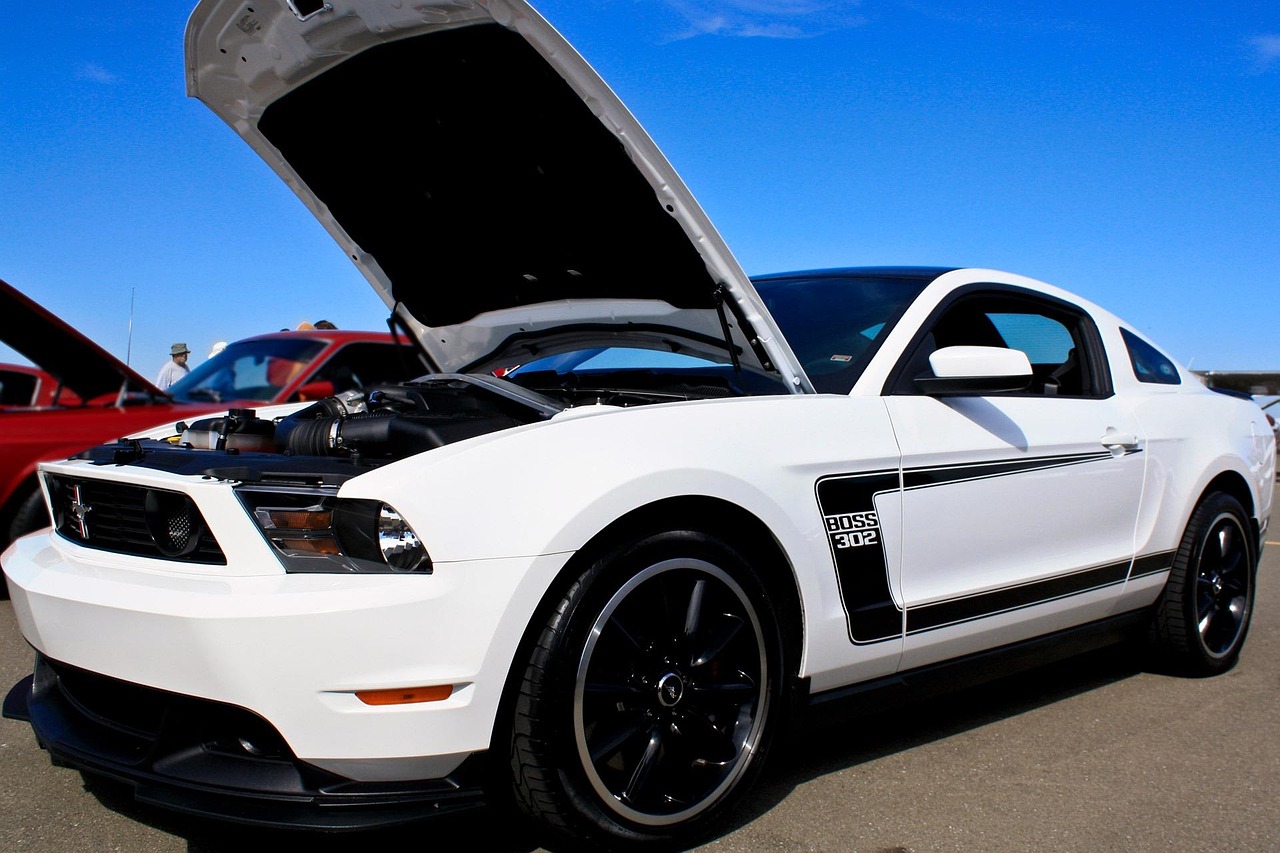car, auto, ford, mustang, hood, open, car wallpapers, vehicle, automobile, automotive, motor