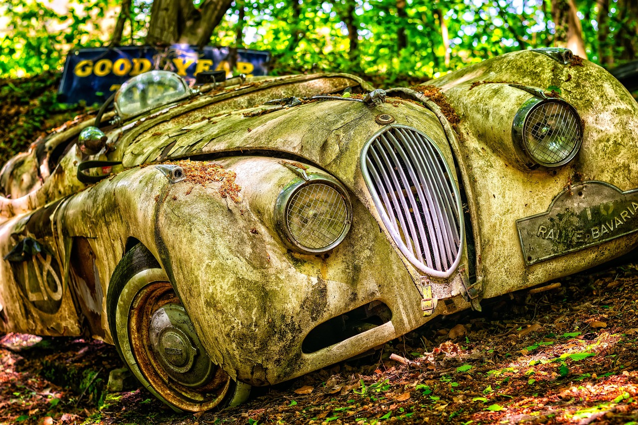 car, automobile, jaguar, antique car, old car, oldtimer car, retro, race car, convertible, open, classic, historical, nostalgia, rally, old, car cemetery, car wallpapers, graveyard, lost places, sports car, vehicle, rarity, athletic, speedster, left place, old vehicle