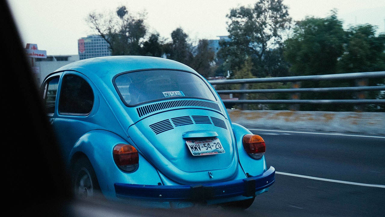 volks wagon, blue, road, travel, trees, building, plate number, wheels, vehicle, back light, car wallpapers, car, nature, blue numbers