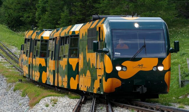 train, railroad, salamander, snow mountain, rack railway, railcar, to travel, traffic, transport, cable railway, snow mountain railway, rack and pinion, austria, lower austria