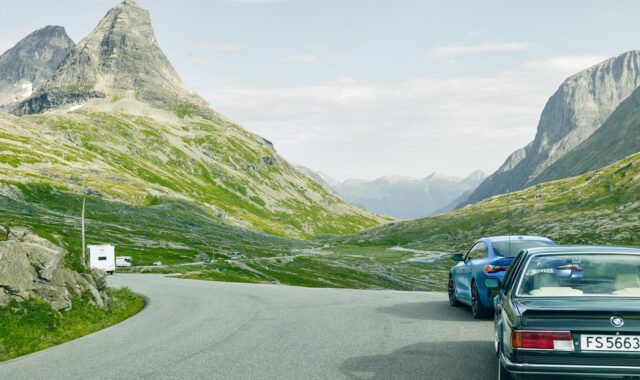 bmw, road, peaks, nature, mountains, norway, scandinavia, europa, i4 m50, m635csi