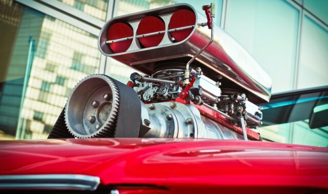 ford, automobile, vehicle, mustang, ford mustang, american, classic, car, usa, car wallpapers, quickly, chrome plated, fast, sports car, compressor, turbo, turbocharger, engine, engine block, tuning, tuned, pimped, dragster, red