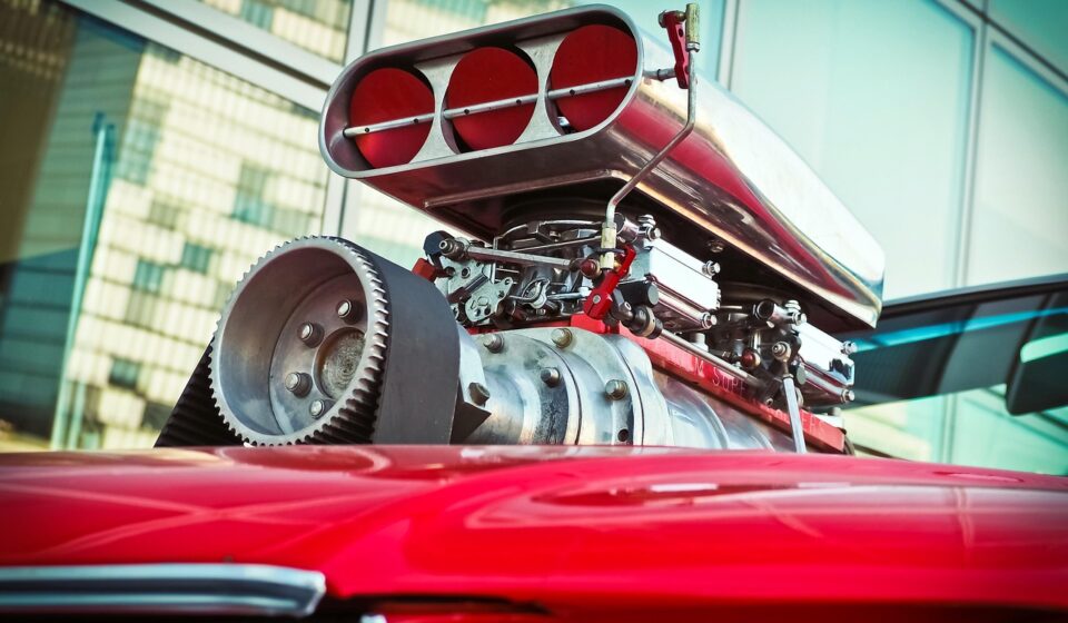 ford, automobile, vehicle, mustang, ford mustang, american, classic, car, usa, car wallpapers, quickly, chrome plated, fast, sports car, compressor, turbo, turbocharger, engine, engine block, tuning, tuned, pimped, dragster, red
