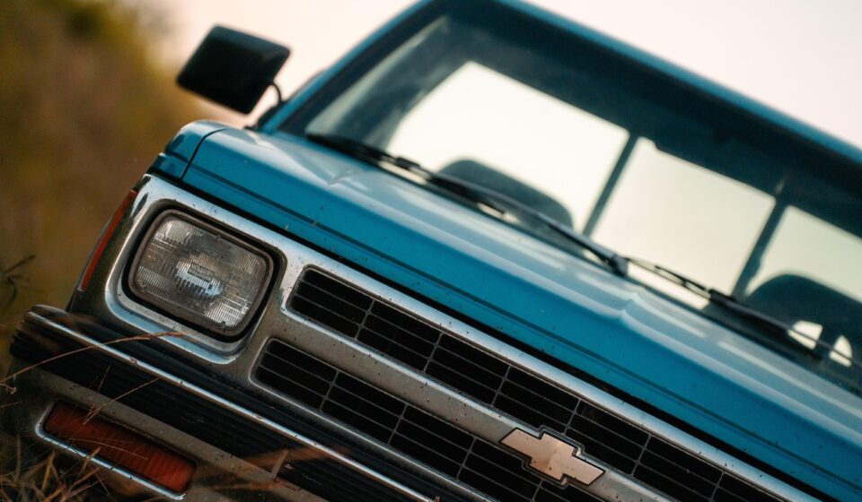 vehicle, pickup, truck, chevy, s10, chevrolet, old, 1990s, 1993, retro, vintage, blue