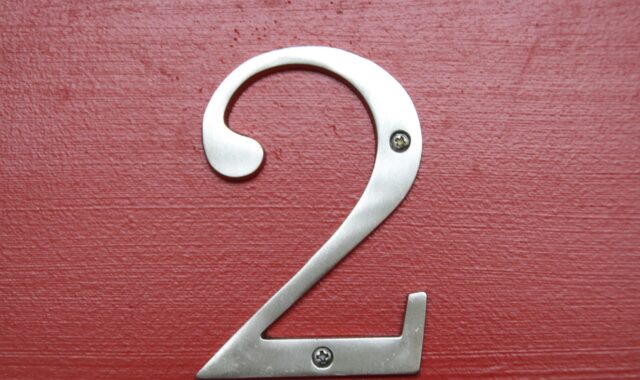 number, number 2, two, silver, metal, screwed, red, door, red door, red numbers, red metal, number 2, number 2, number 2, number 2, number 2