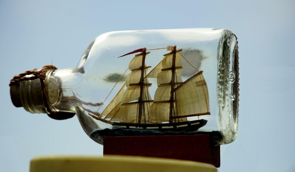 ship in a bottle, ship, bottle, decor, decoration